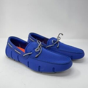 NEW SWIMS Loafers Mens 7 Blue Braided Lace Casual Slip-On Beach Waterproof Shoe